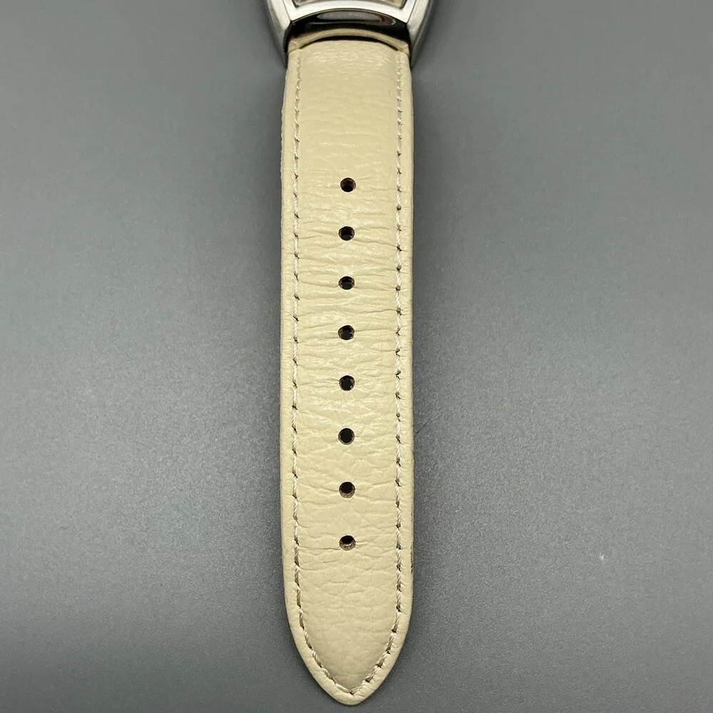 Steel By Design Womens Watch 32mm Cream Dial Silver Tone Leather New Battery